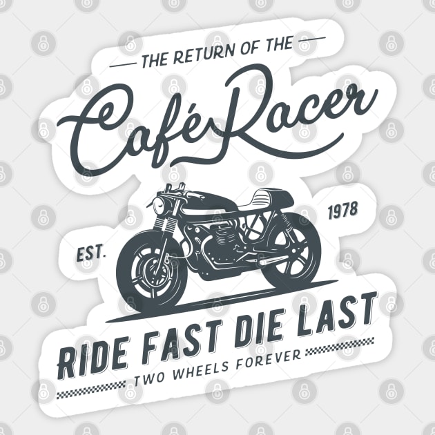 Cafe Racer Rider Motorcycle Sticker by andros9